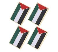 ORFOFE 4 pièces Broches Métalliques Drapeau Palestine Épingles Carrées Nationales Métal Robuste pour Costume Sac à Dos et Vêtements Accessoires Décoratifs Patriotiques