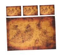 ORFOFE 4 Pièces Cartes de Jeu Trésor Pirate Vintage pour Garçon Fille Accessoires de Fête à Thème Pirate Chasse Au Trésor sous- Jeu de Société Éducatif pour Aventures et Événements