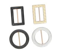 ORFOFE 4 pièces Clips Métal pour Foulard et T-shirt Boucles Carrées et Rondes Antidérapantes pour Accessoires de Mode Décoration de Vêtements Chapeaux et Ceintures Intérieur Noir et