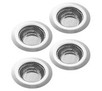 ORFOFE 4 pièces Filtre à Évier Acier Inoxydable Crépine Blocage pour Évier de Cuisine Tamis Drainant pour Collecte de Débris et Cheveux Compatible avec Différents Systèmes de Drainage