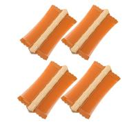 ORFOFE 4 Pièces Lot de 4 Peignes pour Animaux Double Face Antipelliculaire en Bambou Couleur Abricot, Peigne Multi-Usages pour Cuir Chevelu Sensible, Outil de Massage pour Soulager