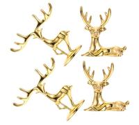 ORFOFE 4 Pièces Lot de Décorations de Noël Forme de Cerf Doré Ornements de Table Elk pour Photo Accessoires de Décoration de Bureau et Maison Figurines Assorties Debout et Assises