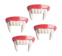 ORFOFE 4 pièces Lot de Dents Vampire Halloween Fausses Dents Pointues pour Costume Cosplay Fête Déguisement Sécurisé et Confortable