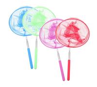 ORFOFE 4 pièces Lot de Filets Télescopiques INOX pour Garçon Fille Filet Attraper Insectes et Poissons Ajustable Poignée Antidérapante pour Jeux Plein Air