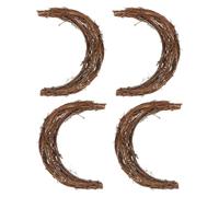 ORFOFE 4 pièces Lot de Rotin Naturel Forme de Lune Cercles Tressés à Suspendre pour Décoration DIY Mariage Noël Maison Anneaux Artisanaux Polyvalents