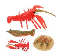 ORFOFE 4 pièces Modèles de Croissance de Homard Plastique Cognitif Garçon Fille Figurines Simulation Cycle de Vie pour Éducation et Décoration