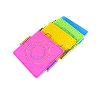 ORFOFE 4 pièces Planche à Clous Plastique Colorée Outil Géométrique Éducatif pour Apprentissage Mathématique Primaire et Sûr pour Élèves de Couleur Aléatoire Couleur Aléatoire