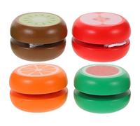 ORFOFE 4 Pièces Yoyo Bois pour Garçon Fille Jeu Débutant à Ficelle Réactif Éducatif pour Préscolaire Cadeau Ludique pour Fêtes et Prix de Carnaval