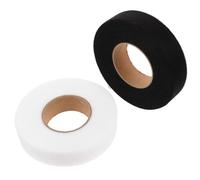ORFOFE 4 Rouleaux Ruban Thermocollant Double Face Léger et Lavable en Tissu Non Tissé Blanc et Noir pour Couture, Adhésif, pour Vêtements et Pantalons la Maison Atelier