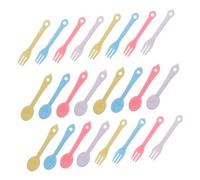 ORFOFE 40 Ensembles Mini-Couverts Vaisselle Compacte Modèle Mini Vaisselle Cuillères Miniatures Accessoires De Maison Kits De Plastique Réutilisable