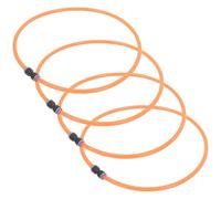ORFOFE 4pcs Goat and Sheep Collars PU Orange Adjustable Anti-Lost Breathable Design No Bell for Farm and Cattle Breeding