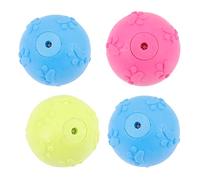 ORFOFE 4pièces Jouets à Mordre pour Chien Balles Squeaky pour Nettoyer Les Dents Et Éduquer Les Chiens Couleurs Aléatoires