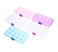 ORFOFE 5 pièces Boîte de Rangement Plastique Compartiments Étanches pour Bijoux et Petits Accessoires Lot de Boîtes Compactes et Légères pour Atelier et DIY