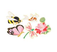 ORFOFE 5 pièces Broche Métallique Femme Lot de Pins Émail Insecte Abeille Poisson Fleur de Lotus Accessoires Mode pour Pulls Robes et Écharpes Bijoux Multifonctions Cadeau Femme