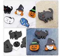 ORFOFE 5 Pièces Broches Halloween Cartoon avec Fantômes et Citrouilles Accessoires Costume pour Fête et Banquet