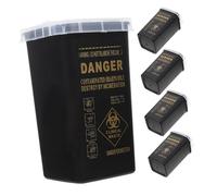 ORFOFE 5 Pièces Conteneur Portatif pour Déchets Tranchants Capacité Spacieuse Sécurisée avec Couvercle Compartimenté Bac de Collecte Aiguilles et pour Domicile et Laboratoire Rouge