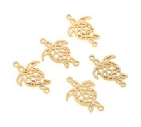 ORFOFE 5 Pièces Pendentifs Tortue Acier Inoxydable Or Creux Charms Animaux pour Création de Colliers et Bracelets DIY Accessoires Durables pour Bijoux et