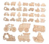 ORFOFE 50 Pièces Formes Bois Véhicules à Décorer Découpes Bois Lisses pour Loisirs Créatifs DIY Assortiment Modèles Variés