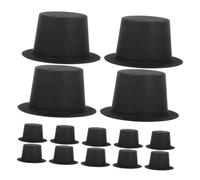 ORFOFE 50 Pièces Lot de Mini Chapeaux Noirs Haut de Forme pour Bricolage Décoration de Noël Accessoires pour Bonhomme de Chapeau Clown Miniature pour Fêtes et Projets Créatifs