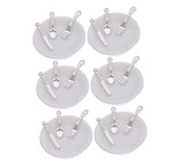 ORFOFE 6 Ensembles Kit Mini Couverts Abs et Alliage Miniature Décor Maison de Poupée Fourchettes Cuillères Couteaux Accessoires Cuisine Jouets