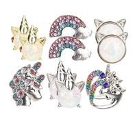 ORFOFE 6 paires Boucles Oreilles Clip pour Filles avec Cristaux Alliage Cartoon Bijoux pour Garçon Fille Sans Perçage Cadeau Anniversaire Petite Fille