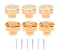 ORFOFE 6 Pièces Boutons de Commode en Bois Rond Style Bohème pour Meubles
