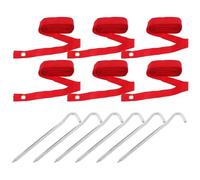ORFOFE 6 Pièces Lignes de Délimitation de Beach-Volley Rouges en Nylon Piquets en Alliage D'aluminium Résistants aux Intempéries pour Jeux de Jardin et Tournois