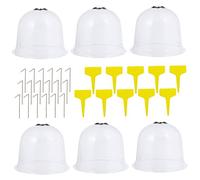 ORFOFE 6 pièces Lot Cloches de Protection pour Plantes avec Piquets de Fixation et Étiquettes Housse de Jardin Respirante Protection Gel et Maintien Dhumidité pour Couleur Aléatoire