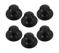 ORFOFE 6 Pièces Poignée de Tiroir Ronde en Acier Inoxydable Noir | Patins Adhésifs Inclus, Prise Confortable, Style Moderne et Épuré, pour Armoire, la Cuisine et Commode