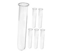 ORFOFE 6 pièces Tubes Verre Transparent pour Hydroponie Vases Test Tubes pour Propagation de Plantes Décoration Élégante pour Bureau et Maison Résistants et Faciles à Assortir