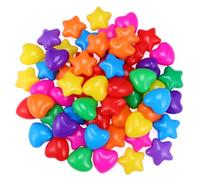 ORFOFE 60 pièces Boules de Jeu Étoile et Cœur Colorées Balles PE Résistantes pour Piscine à Balles et Aire de Jeux