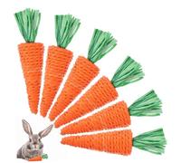 ORFOFE 6pièces Jouets à Mâcher Carotte Tressée pour Petite Faune Jouet Radis Naturel pour Lapin Hamster Rongeur Soins Dentaires Et Divertissement