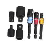 ORFOFE 7 pièces Jeu Adaptateurs et Réducteurs de Douilles Acier Conversion pour Tournevis et Perceuse Compatible Clés à Cliquet et Outils à Air Comprimé