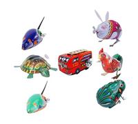 ORFOFE 7 pièces Jouets à Remonter Mécaniques Vintage pour Garçon Fille Modèles Rigolos Fer Décoration de Bureau Jouets Créatifs et Solides pour Développement Coordination