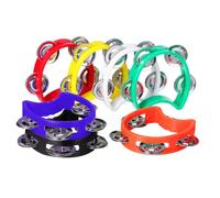 ORFOFE 7 Pièces Set de Tambourins Demi Lune Plastique Colorés pour Garçon Fille Instrument Musical à Main avec Clochettes Solide et Ludique pour Développement Rythme et Coordination