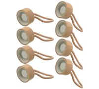 ORFOFE 8 Pièces Bouchon en Bois Étanche et Réutilisable avec Corde pour Bouteilles en Verre, Couvercle de Remplacement Beige pour Activités en Plein Air, Accessoires Solide