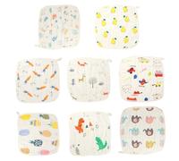ORFOFE 8 pièces Lot de Serviettes pour Garçon Fille Coton Pur Lingettes de Toilette Absorbantes et Lavables pour Nourrissons et Soins Quotidiens