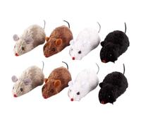 ORFOFE 8 Pièces Souris Mécanique Peluche sans Batterie pour Chat Modèle Réaliste à Remonter Jeu Interactif pour Animaux de Compagnie Couleur Aléatoire