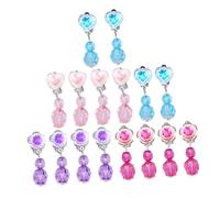 ORFOFE 8paires Boucles Oreille Clips pour Garçon Fille Motifs de Dessins Animés Décorations Oreilles Fausses pour Filles Style Aléatoire