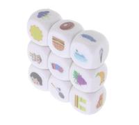 ORFOFE 9 Pièces Dés de Conte Illustrés pour Jeu Dhistoires Éducatif Créativité et Expression Linguistique avec Pochette Velours Jeu de Rôle et Apprentissage Ludique