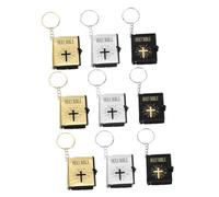 ORFOFE 9 pièces Porte-clés Bible Miniature Pendentif Religieux Chrétiens pour Enseignants Catéchisme et Baptême Décoratif