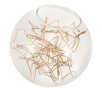 ORFOFE Abat Jour Verre Transparent Rond avec Courbes Dorées Remplacement Abat Jour Lustre Moderne Couverture Lampe Sphérique Élégante et Résistante