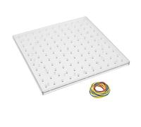 ORFOFE Aides pédagogiques sur Les Planches géoplan en Plastique géoplan pour Tout-Petits Plaque de Planche à Clous en Plastique éducatif Tige géoboard avec piquets élastique