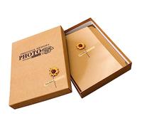 ORFOFE Album Photo Vintage Scrapbook Créatif Avec Pages Jaunes Pour Mariages Et Anniversaires Coffret Inclus Avec Tournesols