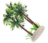 ORFOFE Arbre Décoratif pour Aquarium, Faux Palmier Artificiel en Plastique, Modèle Mini 4 Palmiers, Décorations D'aquarium pour Paysage Aquatique Réaliste, Ornement Végétal