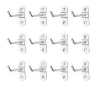 ORFOFE Argenté Crochet en Métal pour Panneau Perforé 12 Pièces | Crochet pour Grille D'exposition, Fixation à Angle Droit, Maintien Sûr, pour Outils et Présentoirs