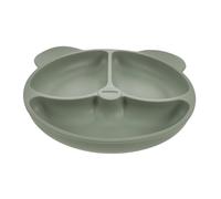 ORFOFE Assiette Silicone Garçon Fille avec Ventouse Plateau Alimentaire Séparé Antidérapant pour Garçon Fille Assiette Intérieure et Sécurisée pour Repas Autonomes Vert Olive