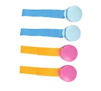 ORFOFE Attache-Poussette Plastique Lot de 4 Clips Multi-Usages pour Couverture Bébé Pinces Solides Antidérapantes Rouge et Bleu Lac Maintien Plaid Poussette Garçon et Filles