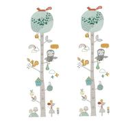 ORFOFE Autocollant Mural Toise De Croissance Animaux Forêt Pour Garçon Et Filles, Pvc Résistant Et Coloré, 30x60 Cm X2, Décoration Chambre Bébé Et Suivi Courbe De Croissance