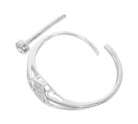 ORFOFE Bague Ajustable en Argenté 925 S925 Ouverte Base Plate Ronde pour Création de Bijoux Support Anneau Vierge pour Sertissage de Pierres Précieuses Fournitures DIY Bagues Femme